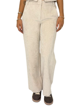 Carica l'immagine nel visualizzatore di Gallery, PANTALONE DONNA PANNA IN VELLUTO
