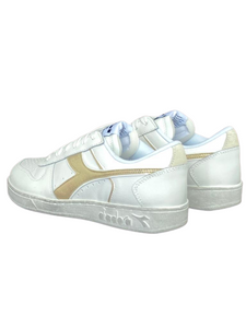 SNEAKERS DONNA BIANCHE MAGIC BASKET LOW METAL