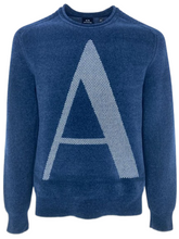 Carica l&#39;immagine nel visualizzatore di Gallery, PULLOVER UOMO BLU CON LOGO FRONTALE
