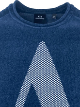 Carica l&#39;immagine nel visualizzatore di Gallery, PULLOVER UOMO BLU CON LOGO FRONTALE
