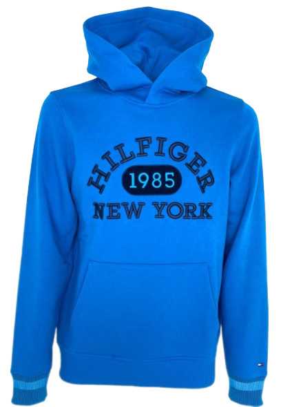 Felpa blu elettrico con cappuccio discount