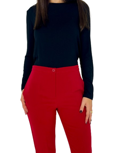 PANTALONE DONNA CROPPED ROSSO