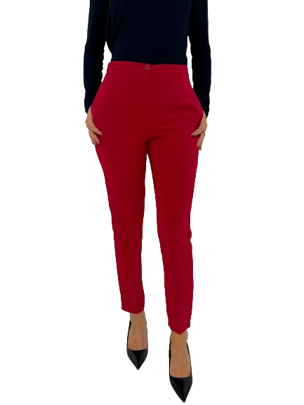 PANTALONE DONNA CROPPED ROSSO
