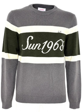 Carica l&#39;immagine nel visualizzatore di Gallery, PULLOVER UOMO GRIGIO/VERDE CON LOGO FRONTALE
