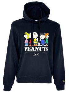 FELPA UOMO CON CAPPUCCIO BLU PEANUTS
