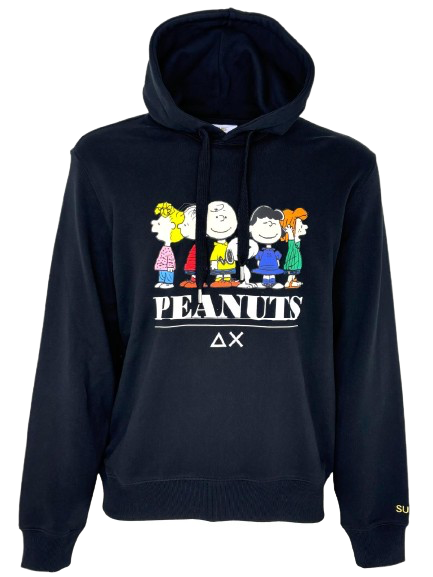 FELPA UOMO CON CAPPUCCIO BLU PEANUTS