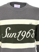 Carica l&#39;immagine nel visualizzatore di Gallery, PULLOVER UOMO GRIGIO/VERDE CON LOGO FRONTALE
