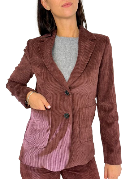 GIACCA DONNA BORDEAUX IN VELLUTO