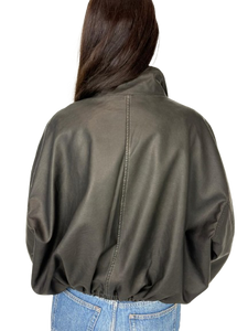 GIACCA DONNA IN SIMIL-PELLE GRIGIO SCURO