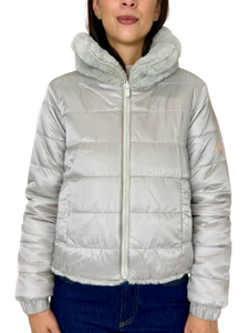 GIUBBOTTO DONNA CORTO BIANCO IN ECO-PIUMA