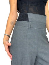 Carica l&#39;immagine nel visualizzatore di Gallery, PANTALONE DONNA GRIGIO A PALAZZO
