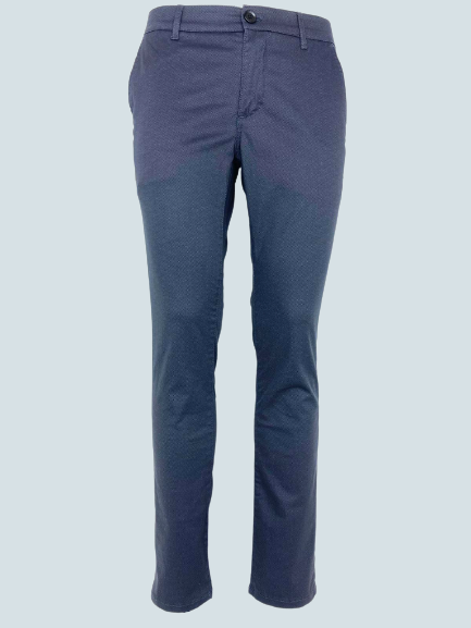 PANTALONE UOMO BLU IN MICROFANTASIA