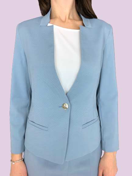 Giacca top azzurra donna