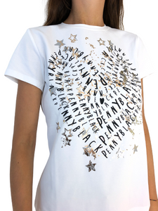 T-SHIRT DONNA BIANCA CON STAMPA CUORE