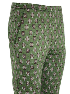 PANTALONE DONNA VERDE MICRO-FANTASIA