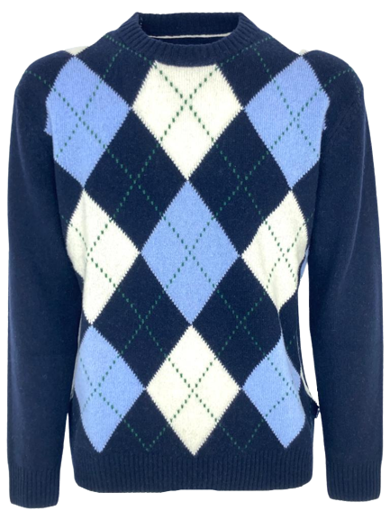 PULLOVER UOMO FANTASIA ROMBI 100% LANA