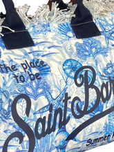 Carica l&#39;immagine nel visualizzatore di Gallery, BORSA DONNA IN CANVAS FANTASIA CONCHIGLIE BLU
