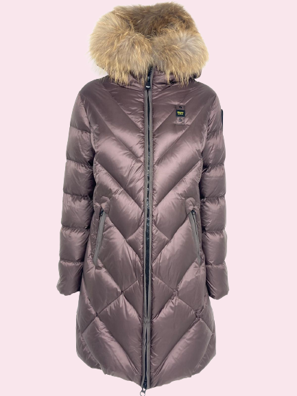 Piumino marrone lungo cheap