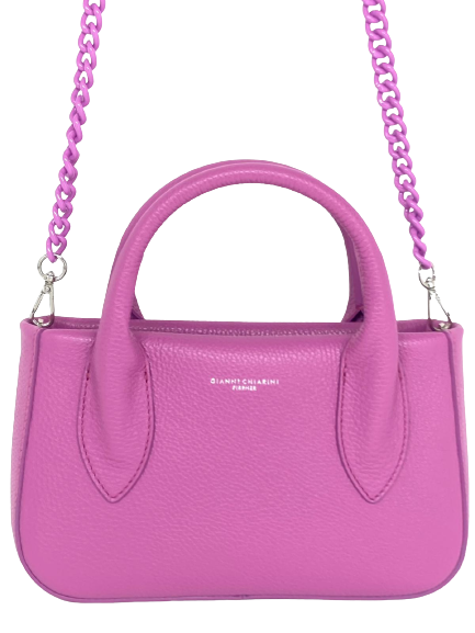 BORSA IN PELLE FUCSIA CON TRACOLLA