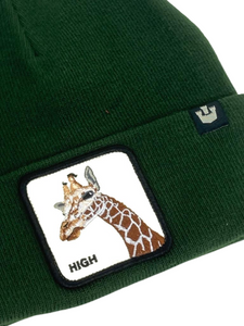 CUFFIA BEANIE VERDE GIRAFFA