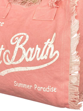 Carica l&#39;immagine nel visualizzatore di Gallery, BORSA ROSA IN CANVAS CON LOGO BIANCO
