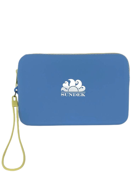 POCHETTE AZZURRA CON LOGO FRONTALE