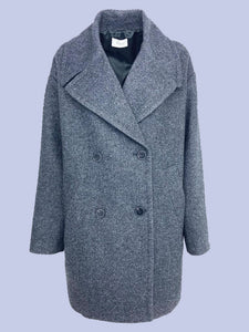 CAPPOTTO DONNA DOPPIOPETTO GRIGIO MISTO LANA